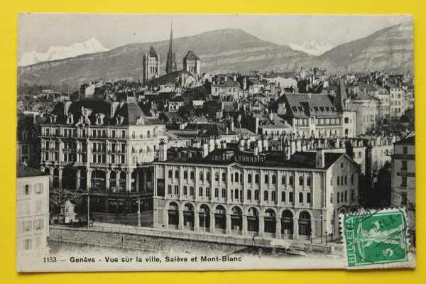 Ansichtskarte AK Genf / Stadtansicht / 1911 / Credit Lyonnais – Straße – Häuser – Architektur
